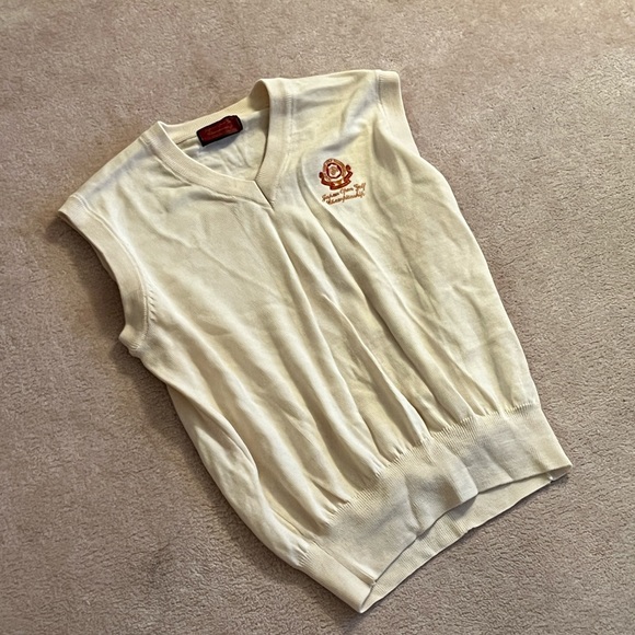 Vintage Cream Japanese Golf Club Sweater Vest - Picture 2 of 5